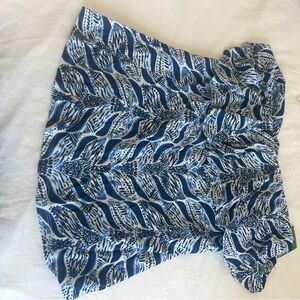 Lilly Pulitzer Blue and White Floral strapless shirt